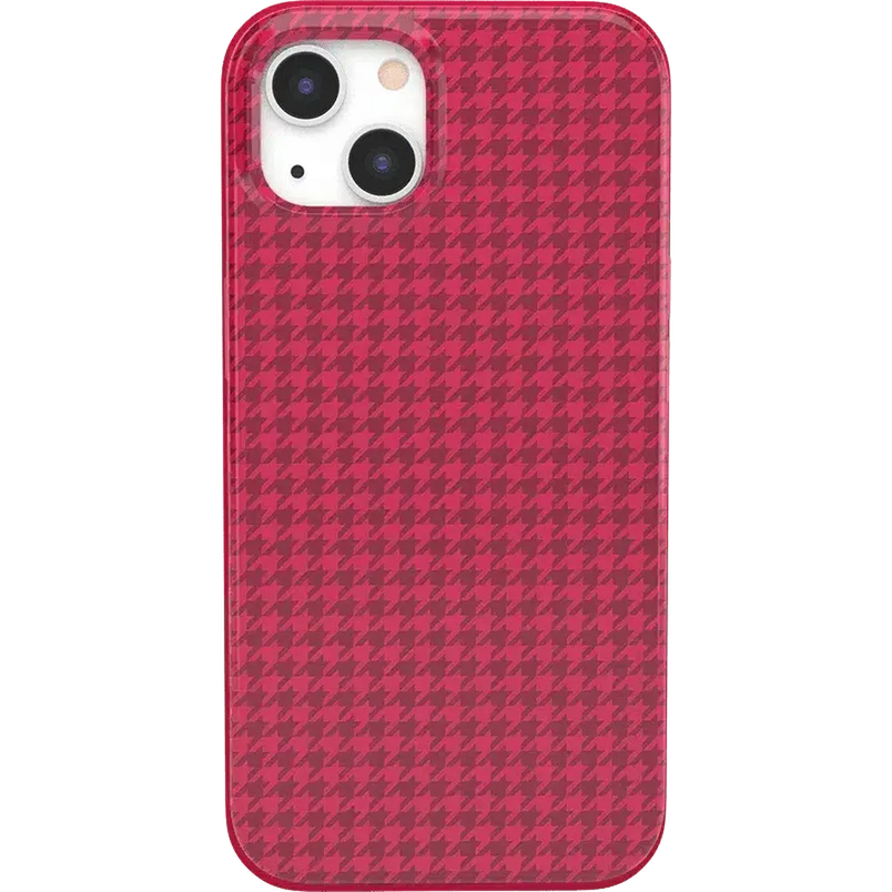 Best Dressed | Pink Houndstooth Case iPhone Case get.casely Classic iPhone 13 Mini