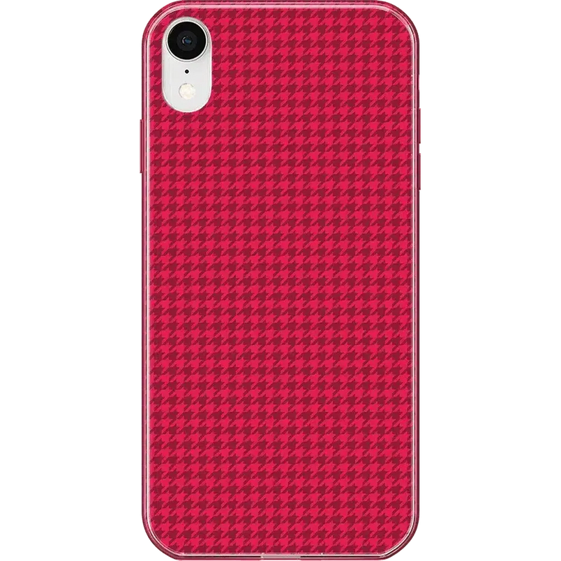 Best Dressed | Pink Houndstooth Case iPhone Case get.casely Classic iPhone XR 