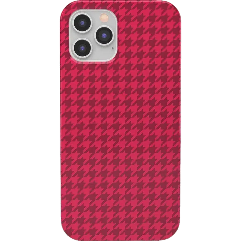 Best Dressed | Pink Houndstooth Case iPhone Case get.casely Classic + MagSafe® iPhone 13 Pro Max