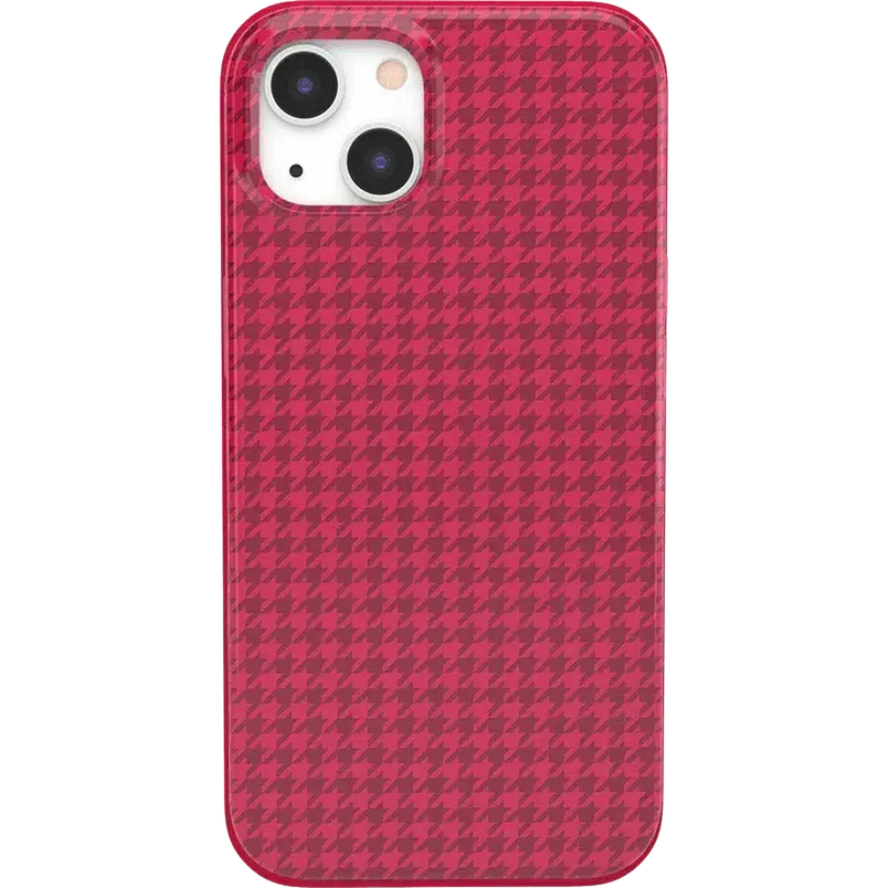 Best Dressed | Pink Houndstooth Case iPhone Case get.casely Classic + MagSafe® iPhone 13
