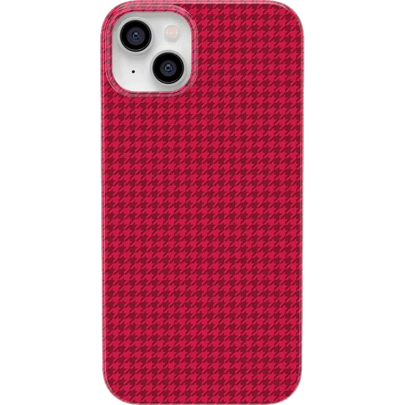 Best Dressed | Pink Houndstooth Case iPhone Case get.casely Classic + MagSafe® iPhone 14 Plus
