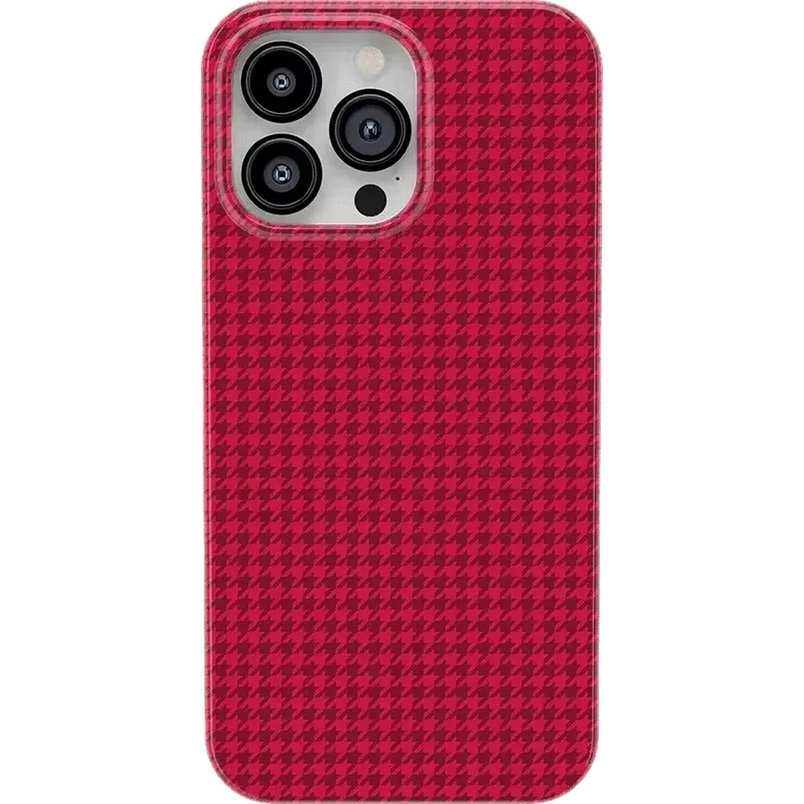 Best Dressed | Pink Houndstooth Case iPhone Case get.casely Classic + MagSafe® iPhone 14 Pro Max