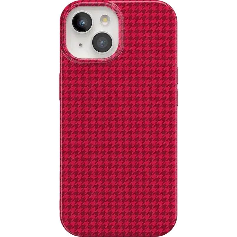 Best Dressed | Pink Houndstooth Case iPhone Case get.casely Classic + MagSafe® iPhone 15