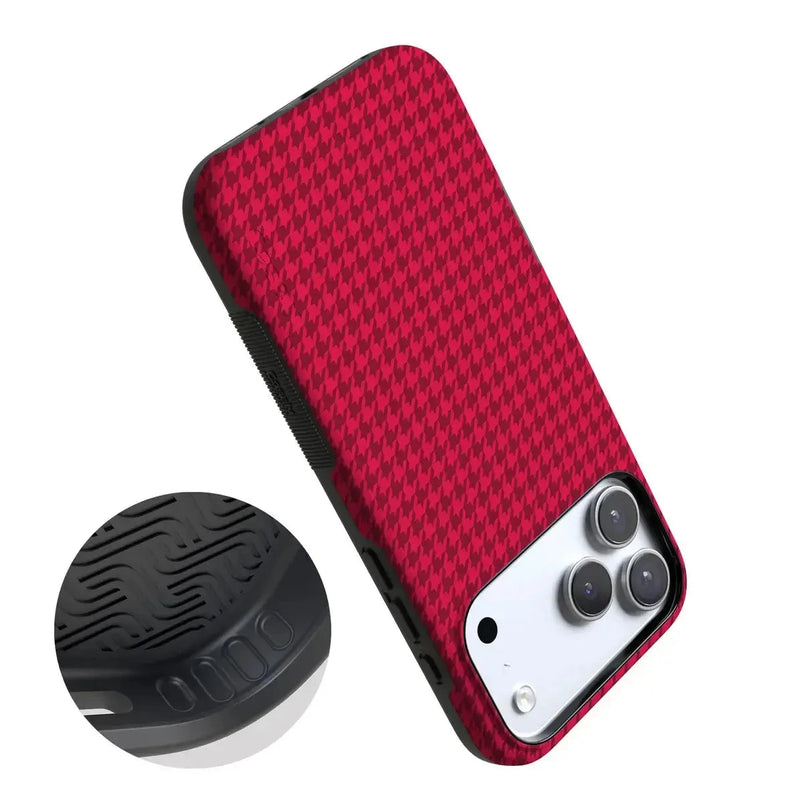 Best Dressed | Red Houndstooth Case iPhone Case get.casely 
