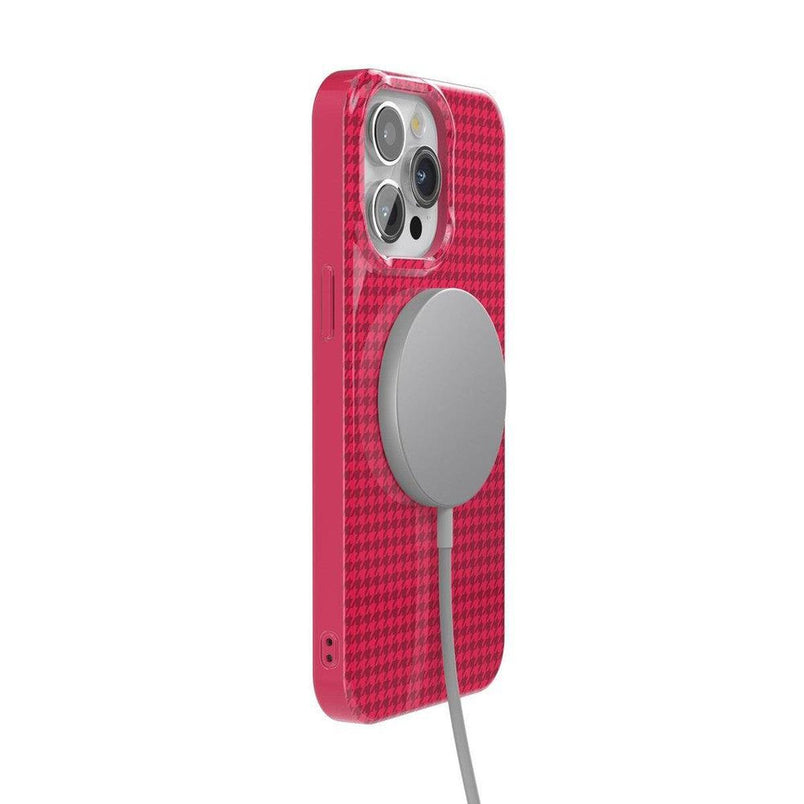 Best Dressed | Pink Houndstooth Case iPhone Case get.casely 