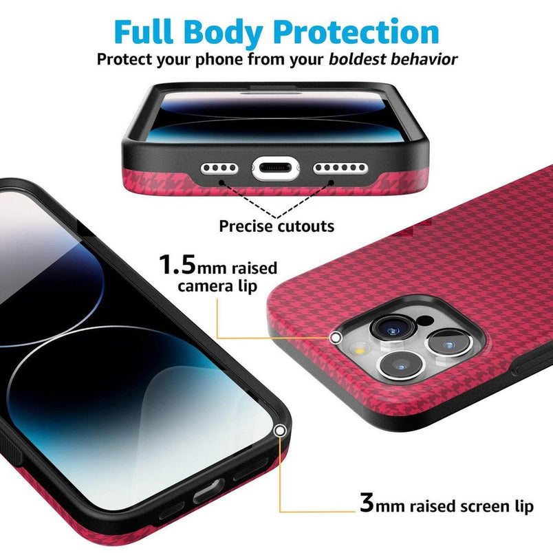 Best Dressed | Pink Houndstooth Case iPhone Case get.casely 