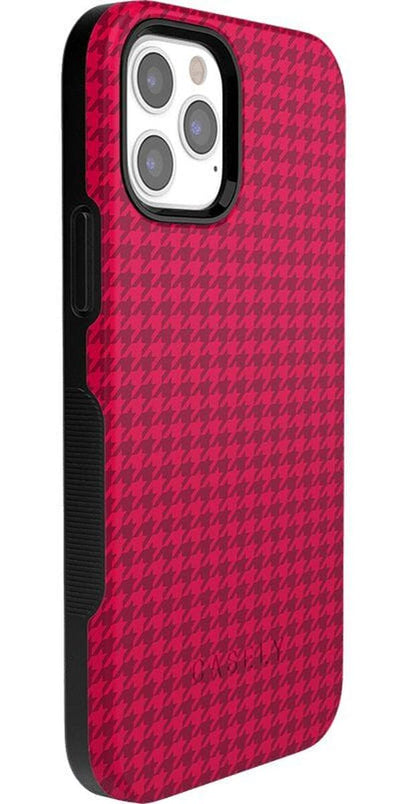 Best Dressed | Pink Houndstooth Case iPhone Case get.casely 