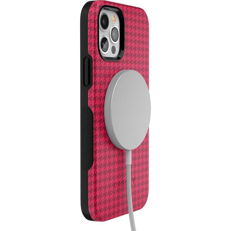 Best Dressed | Pink Houndstooth Case iPhone Case get.casely 