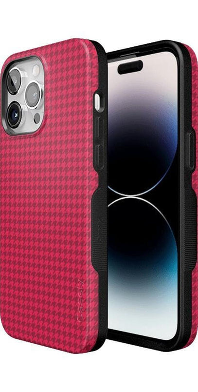 Best Dressed | Pink Houndstooth Case iPhone Case get.casely 