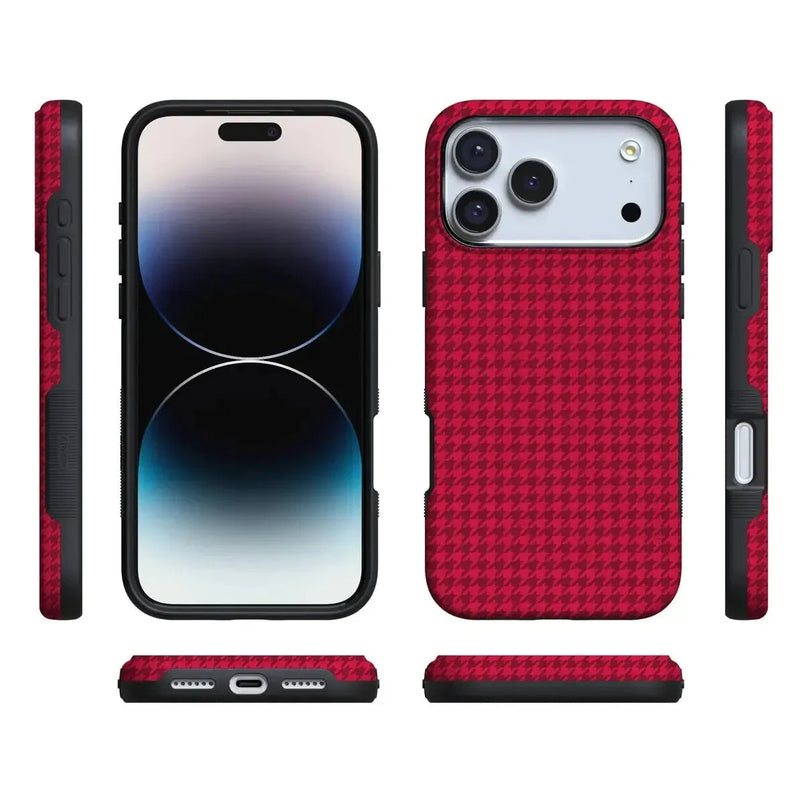 Best Dressed | Red Houndstooth Case iPhone Case get.casely 