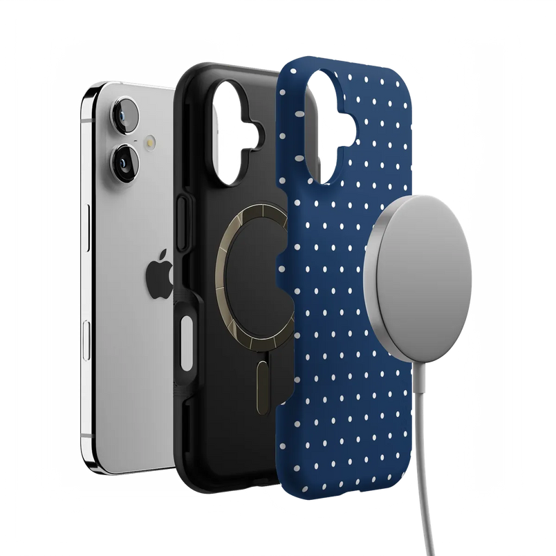 On the Dot | Navy Polka Dot Case
