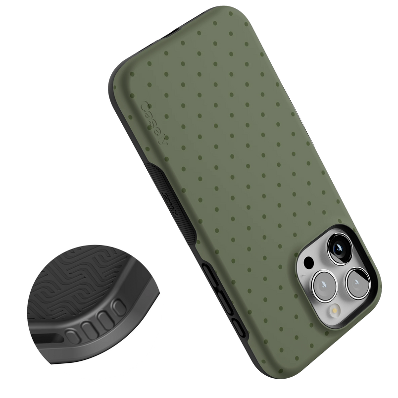 On the Dot | Olive Green Polka Dot Case