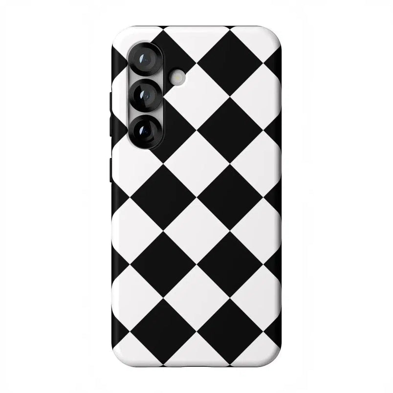 Black Checkerboard | High Contrast Design Case Phone Case Casetry Essential + MagSafe® Galaxy S25