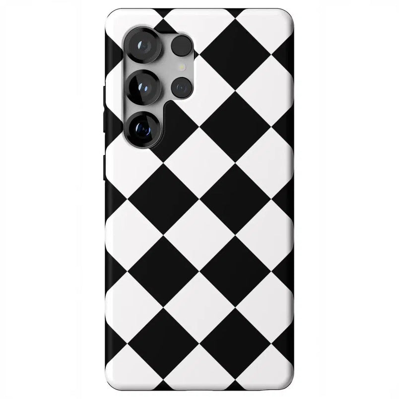 Black Checkerboard | High Contrast Design Case Phone Case Casetry Essential + MagSafe® Galaxy S25 Ultra