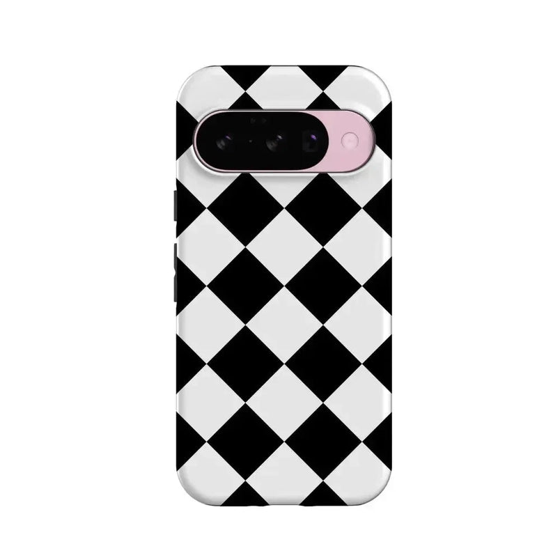 Black Checkerboard | High Contrast Design Case Phone Case Casetry Essential + MagSafe® Google Pixel 10 