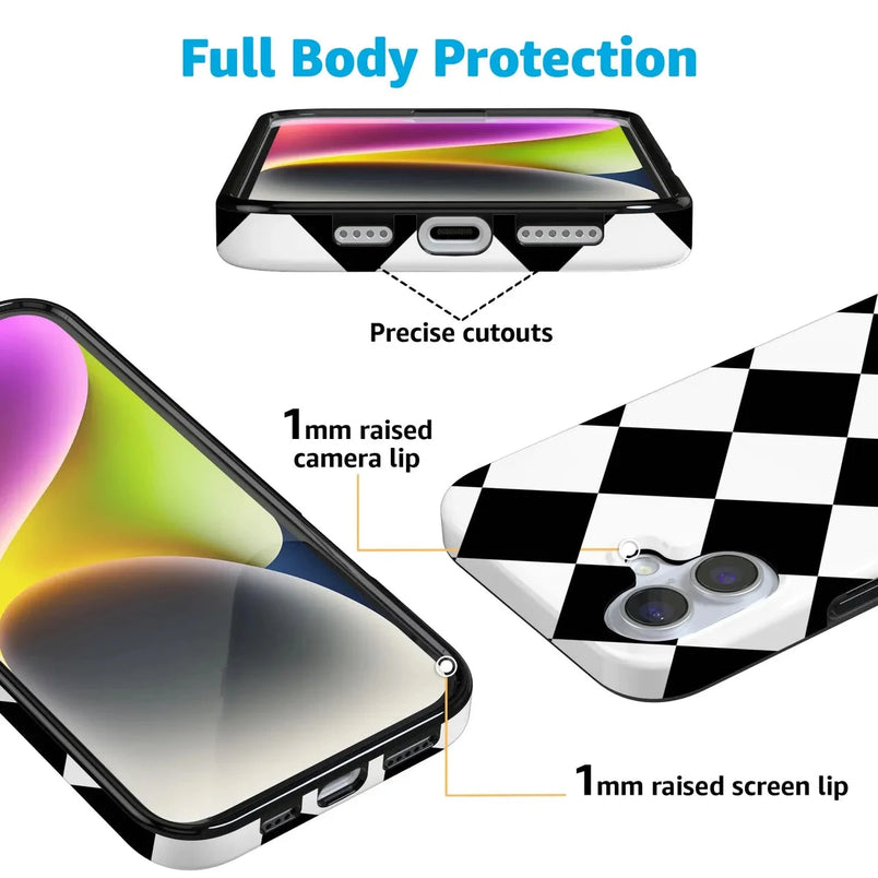 Black Checkerboard | High Contrast Design Case Phone Case Casetry 