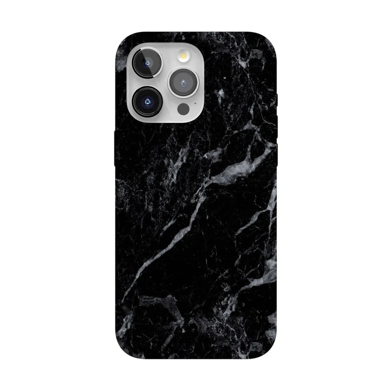 Black Pearl | Classic Black Marble Case iPhone Case get.casely Classic + MagSafe® iPhone 15 Pro Max 