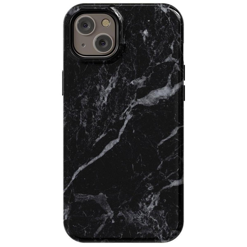 Black Pearl | Classic Black Marble Case iPhone Case get.casely Essential + MagSafe® iPhone 15 Plus