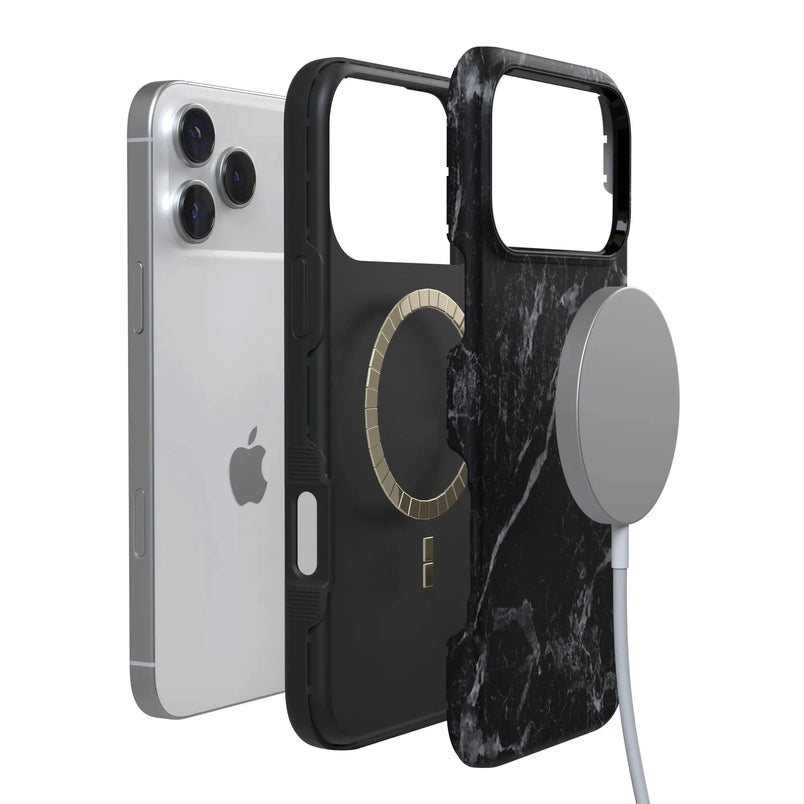 Black Pearl | Classic Black Marble Case iPhone Case get.casely 