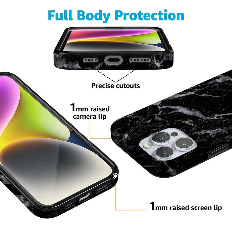 Black Pearl | Classic Black Marble Case iPhone Case get.casely 