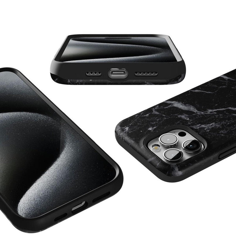 Black Pearl | Classic Black Marble Case iPhone Case get.casely 