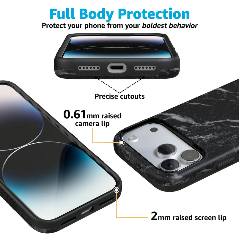 Black Pearl | Classic Black Marble Case iPhone Case get.casely 