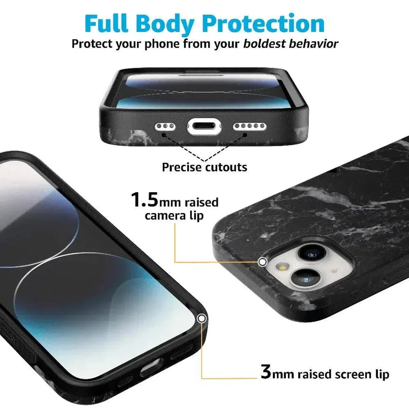 Black Pearl | Classic Black Marble Case iPhone Case get.casely 