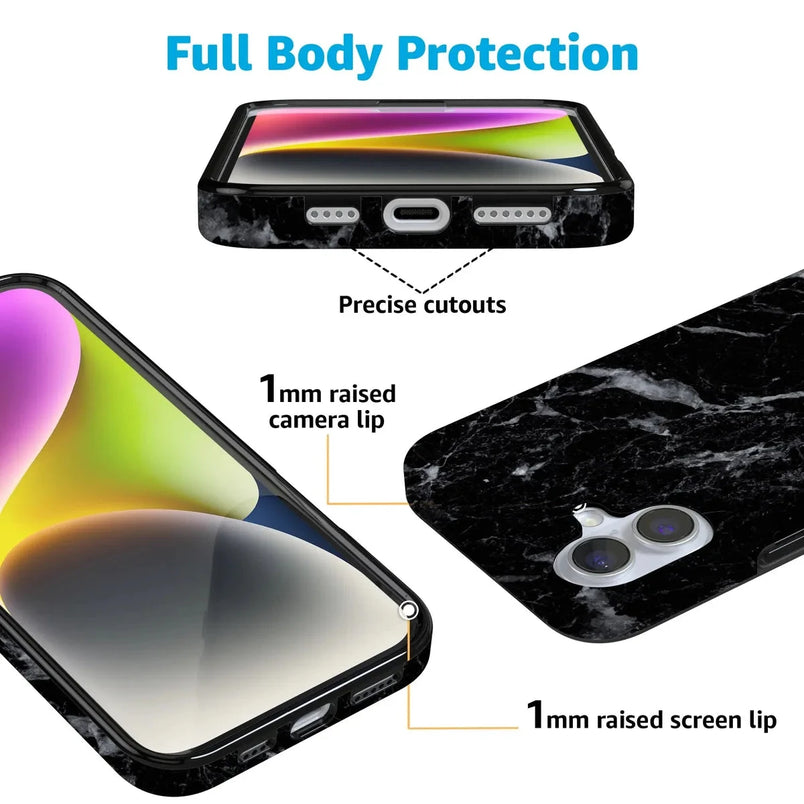 Black Pearl | Classic Black Marble Case iPhone Case get.casely 