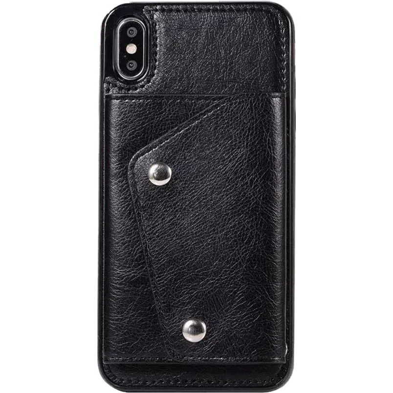 Black Vegan Leather | Wallet Case iPhone Case get.casely 