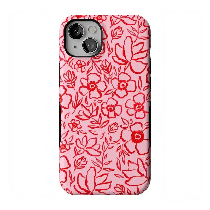 Blush Garden | Floral Doodle Case Phone Case Casetry Bold Flex + MagSafe® iPhone 14 Plus