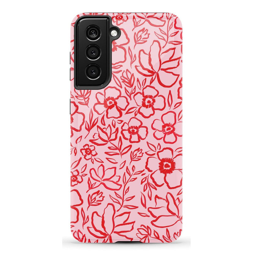 Blush Garden | Floral Doodle Case Phone Case Casetry Essential Galaxy S21