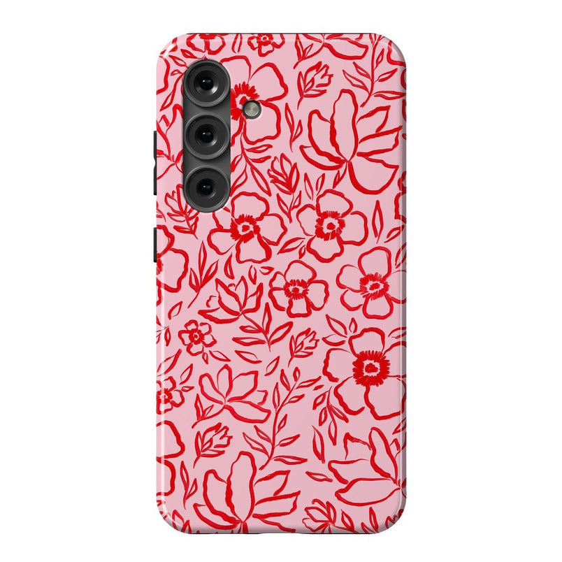 Blush Garden | Floral Doodle Case Phone Case Casetry Essential Galaxy S24