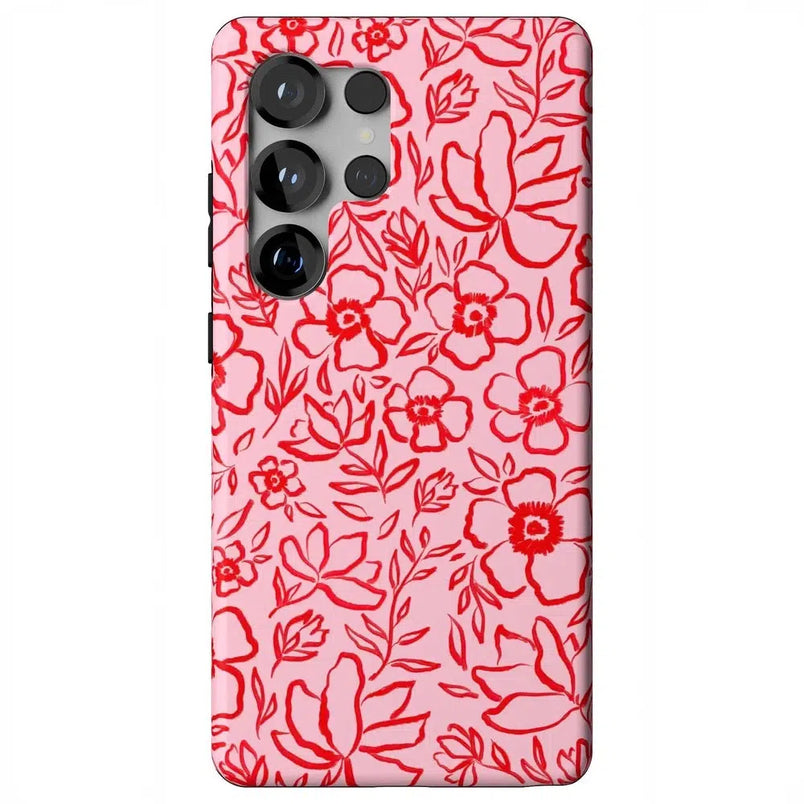 Blush Garden | Floral Doodle Case Phone Case Casetry Essential + MagSafe® Galaxy S25 Ultra