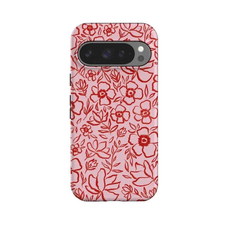 Blush Garden | Floral Doodle Case Phone Case Casetry Essential + MagSafe® Google Pixel 10 Pro 
