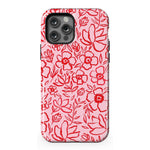 Blush Garden | Floral Doodle Case Phone Case Casetry Essential + MagSafe® iPhone 12 Pro