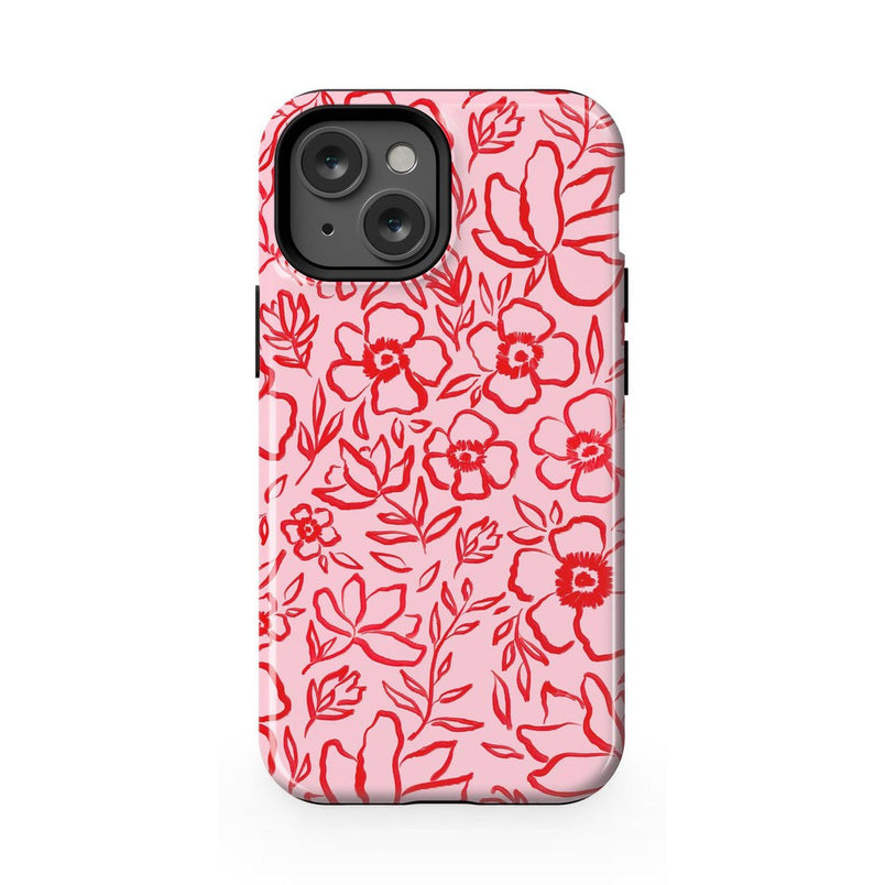 Blush Garden | Floral Doodle Case Phone Case Casetry Essential + MagSafe® iPhone 13 Mini