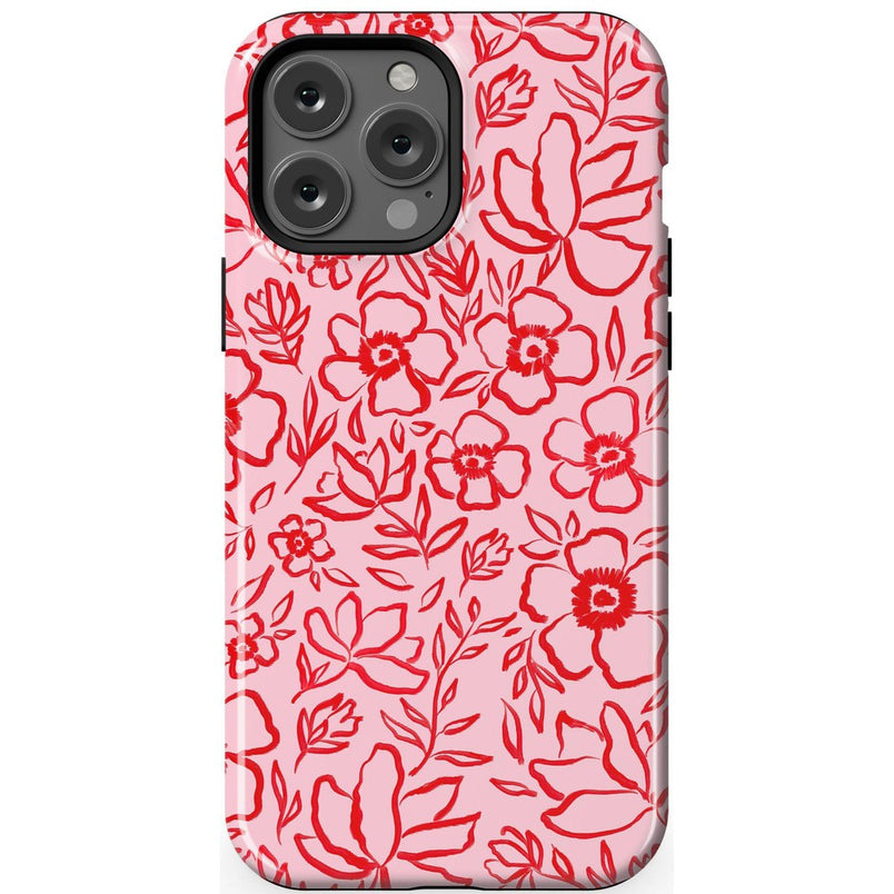 Blush Garden | Floral Doodle Case Phone Case Casetry Essential + MagSafe® iPhone 13 Pro Max