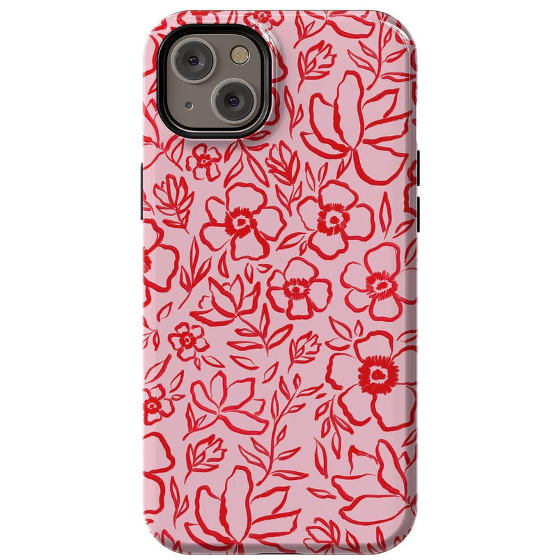 Blush Garden | Floral Doodle Case Phone Case Casetry Essential + MagSafe® iPhone 14 Plus