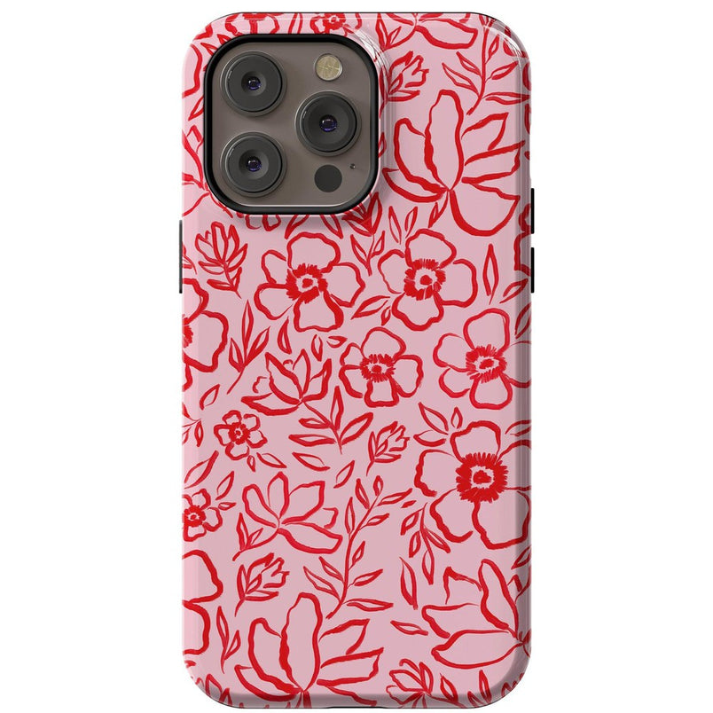 Blush Garden | Floral Doodle Case Phone Case Casetry Essential + MagSafe® iPhone 14 Pro Max