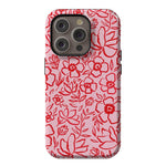Blush Garden | Floral Doodle Case Phone Case Casetry Essential + MagSafe® iPhone 14 Pro
