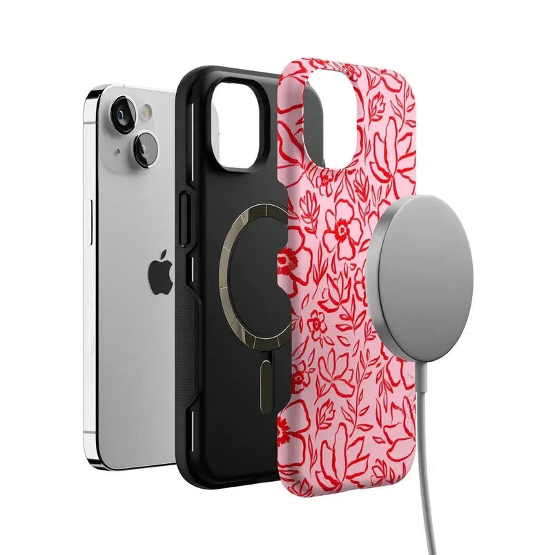 Blush Garden | Floral Doodle Case Phone Case Casetry 