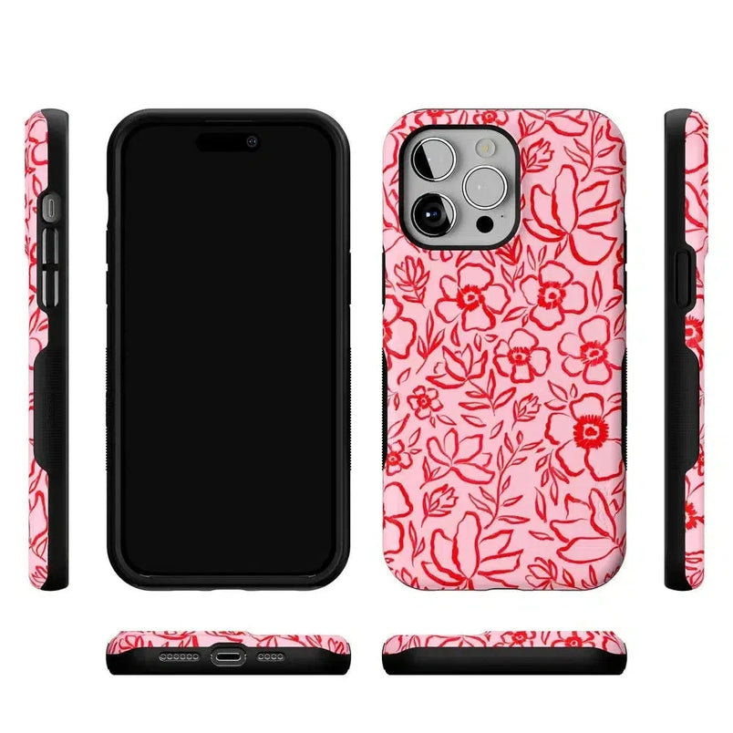 Blush Garden | Floral Doodle Case Phone Case Casetry 