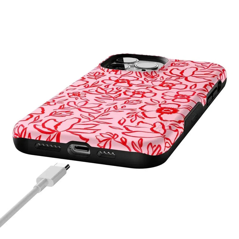 Blush Garden | Floral Doodle Case Phone Case Casetry 