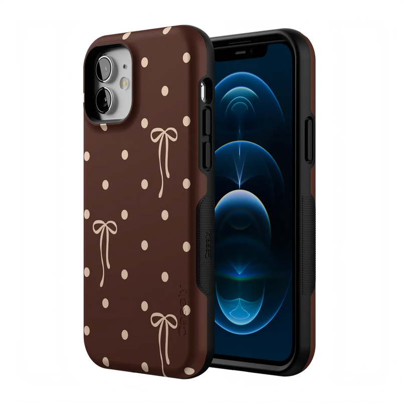 Teddy Bows | Brown Polka Dot Case