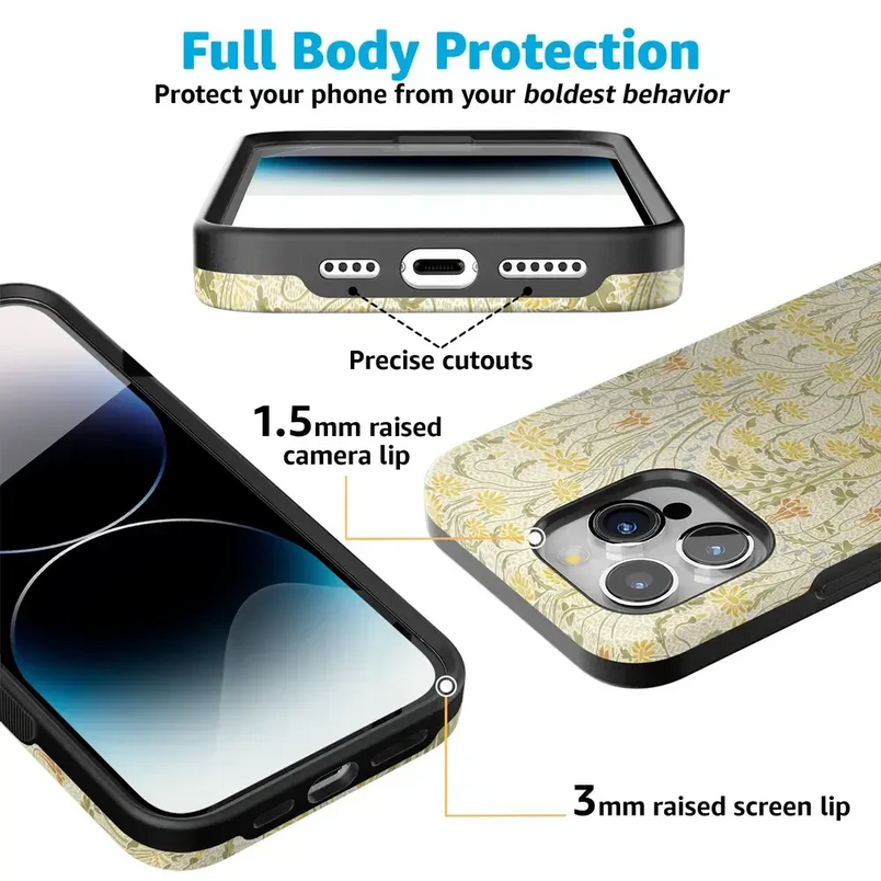 Boho Blooms | Golden Floral Case iPhone Case get.casely 