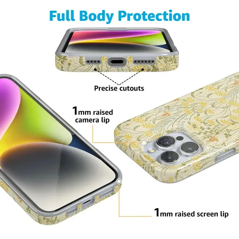 Boho Blooms | Golden Floral Case iPhone Case get.casely 