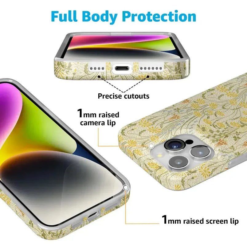 Boho Blooms | Golden Floral Case iPhone Case get.casely 