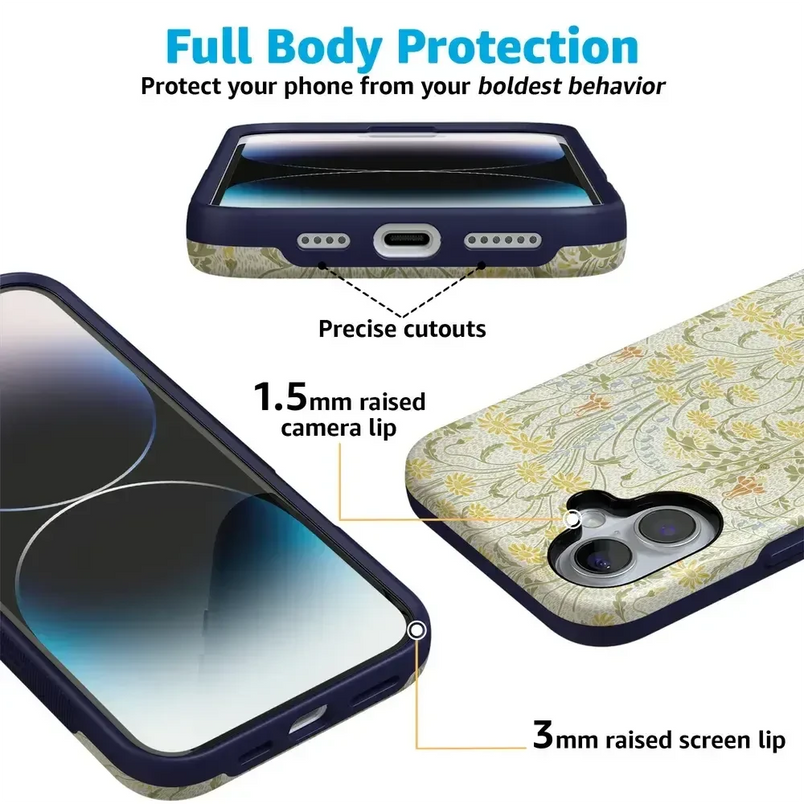 Boho Blooms | Golden Floral Case iPhone Case get.casely 