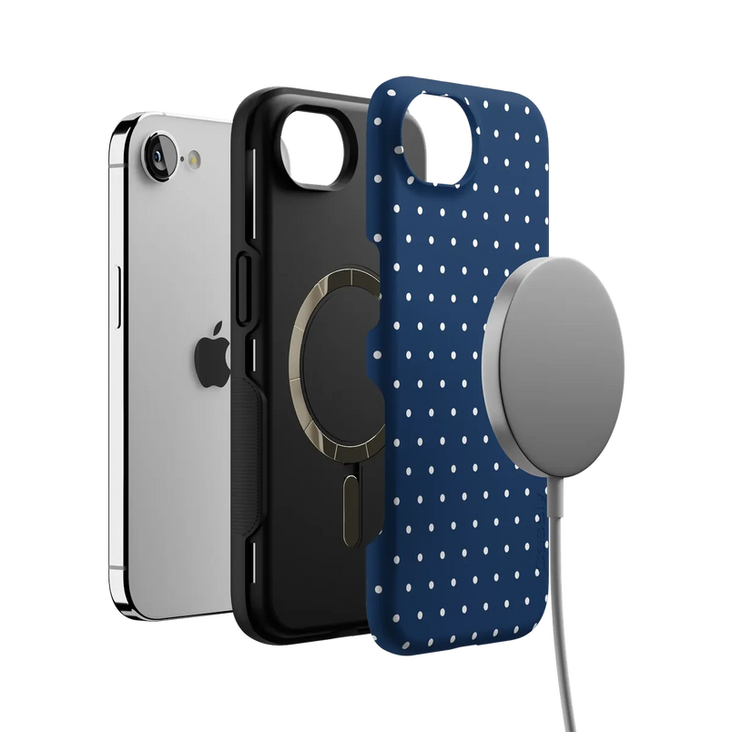 On the Dot | Navy Polka Dot Case