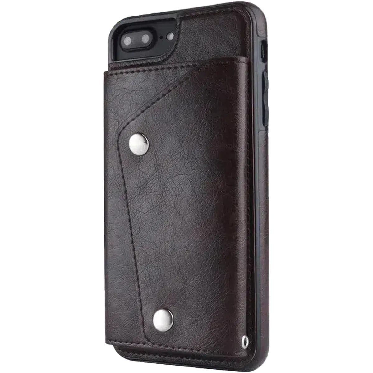 Brown Vegan Leather Wallet Case - Thumbnail 5
